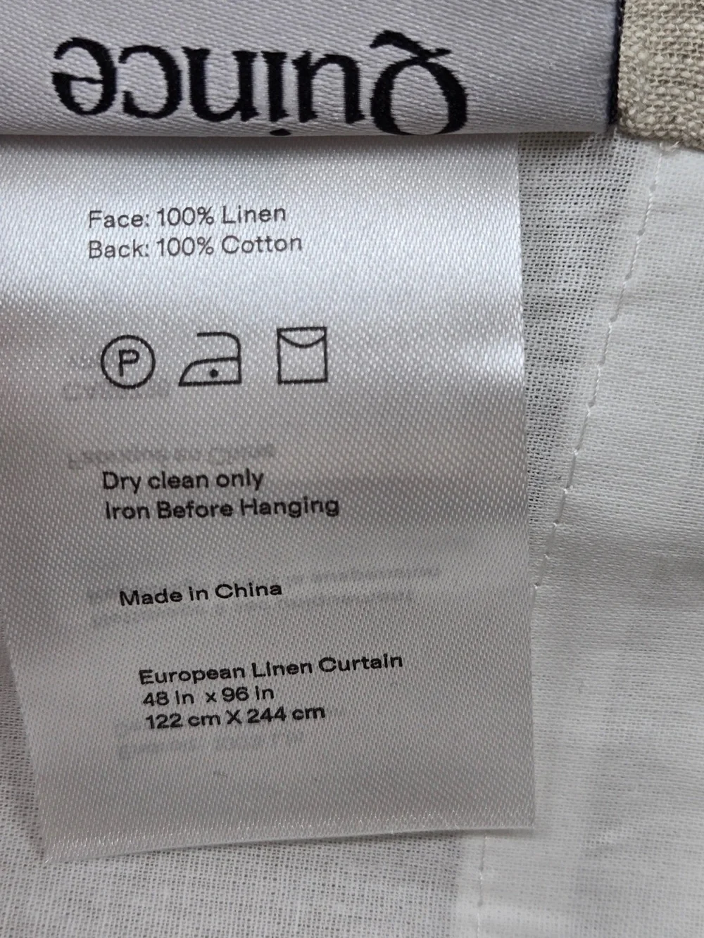 NWT QUINCE Set Of 2 48x84 European Linen Curtains Flax 9997